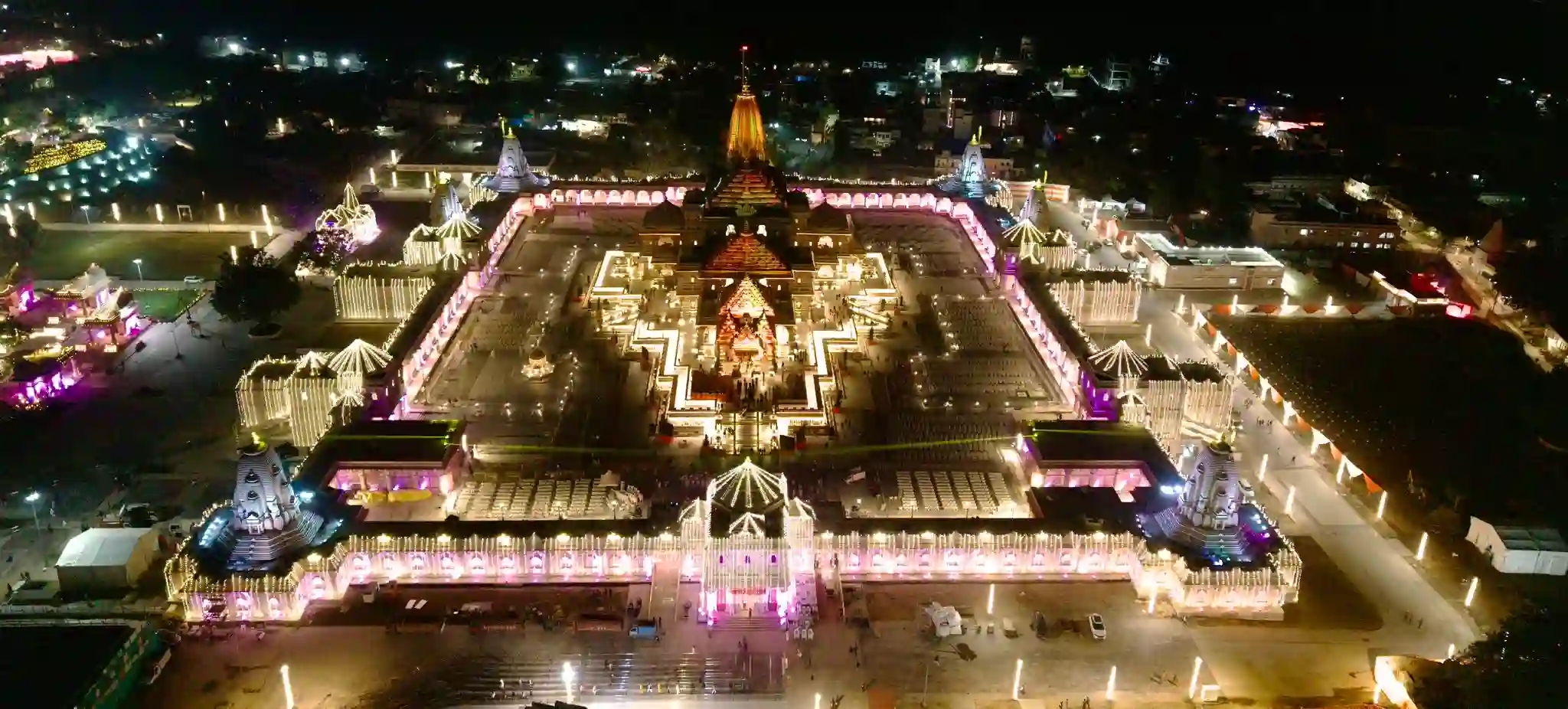 ram mandir ayodhya night view