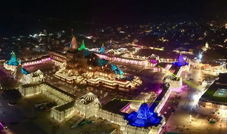 Ram Mandir Drone Night Image